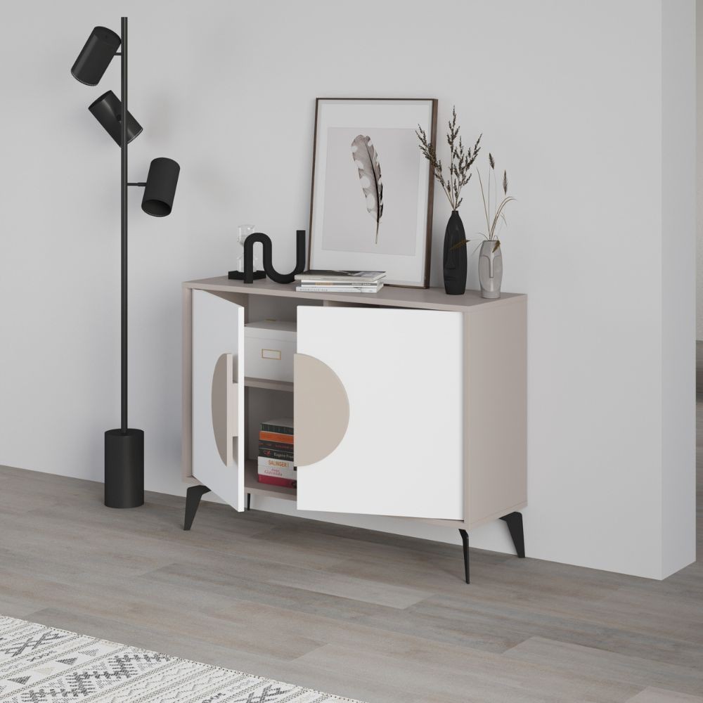 Madia Gora 110x35.6x82 cm Light Mocha con Ante Bianco