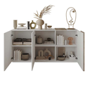 Madia con 3 ante bianco lucido rovere Kadiz L.181 x H.86 x P.44 cm