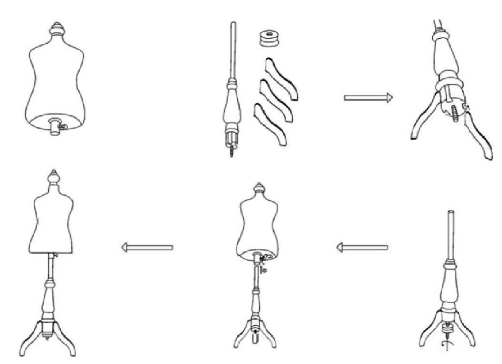 Manichino tessuto colorato legno cm 23 x 37 x h 168