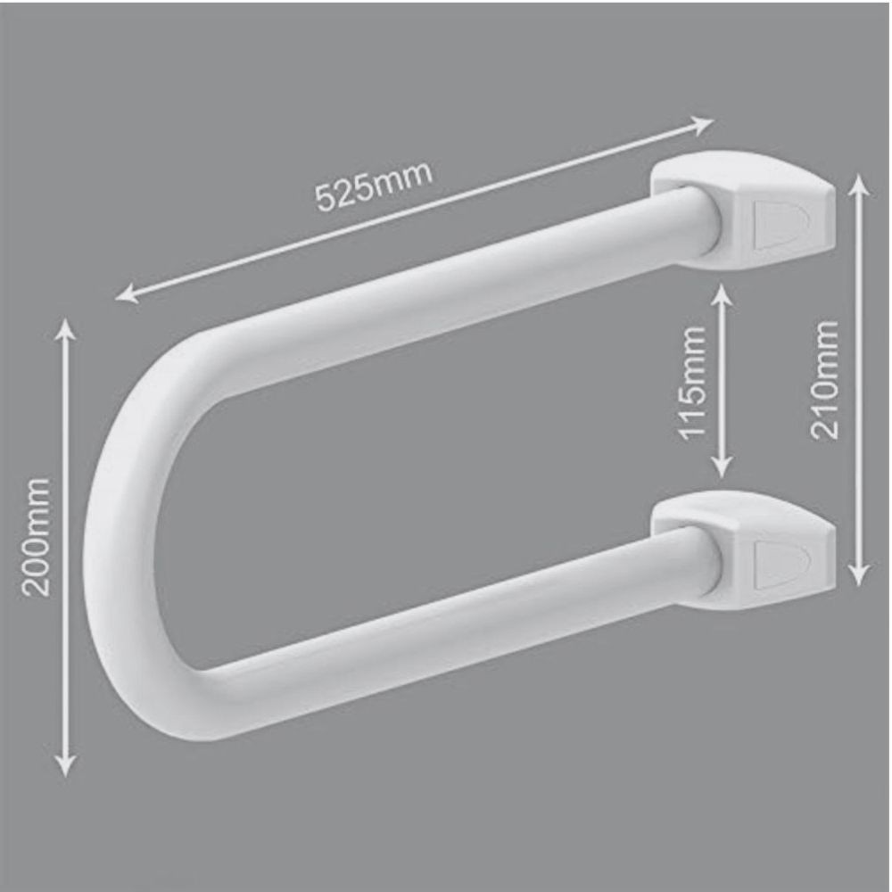 Maniglia di Sicurezza Fissa per Disabili in Alluminio Bianco  52.5 x 21 x 20 cm