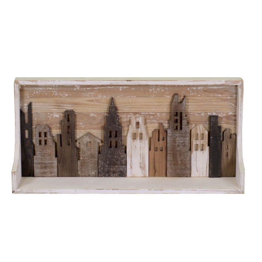 Mensola shabby con casette cm 82 x 20 x 38 h