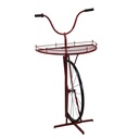 Mensola design metallo bicicletta rosso cm 64 x 33/38 x h81