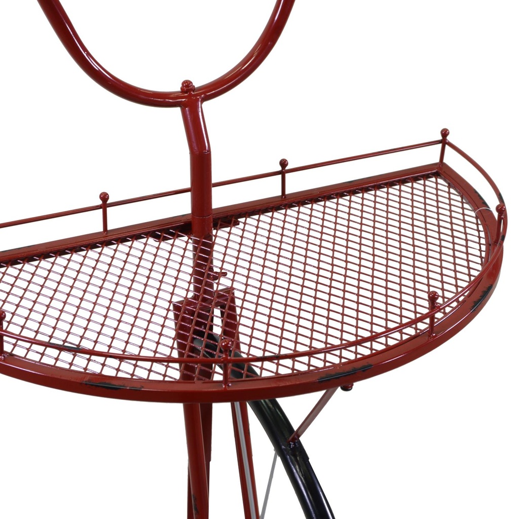 Mensola design metallo bicicletta rosso cm 64 x 33/38 x h81