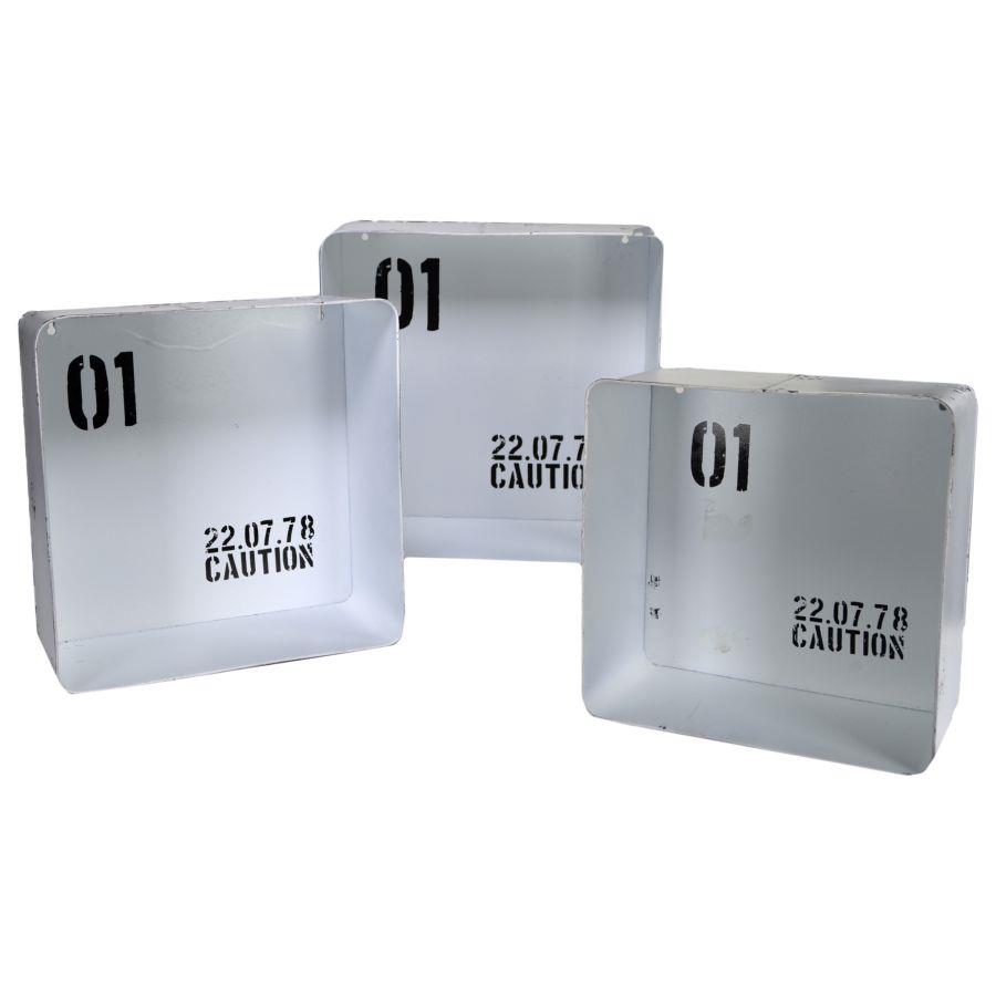 White bristol metal shelf 1-3 square cm40,5x15h40,5