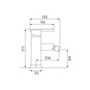 Miscelatore Bagno Quadra Bidet Cromato 17.7 cm, 13.5 cm