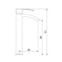 Miscelatore Bagno Riga Lavabo Alto Cromato 31.1 cm, 12.8 cm