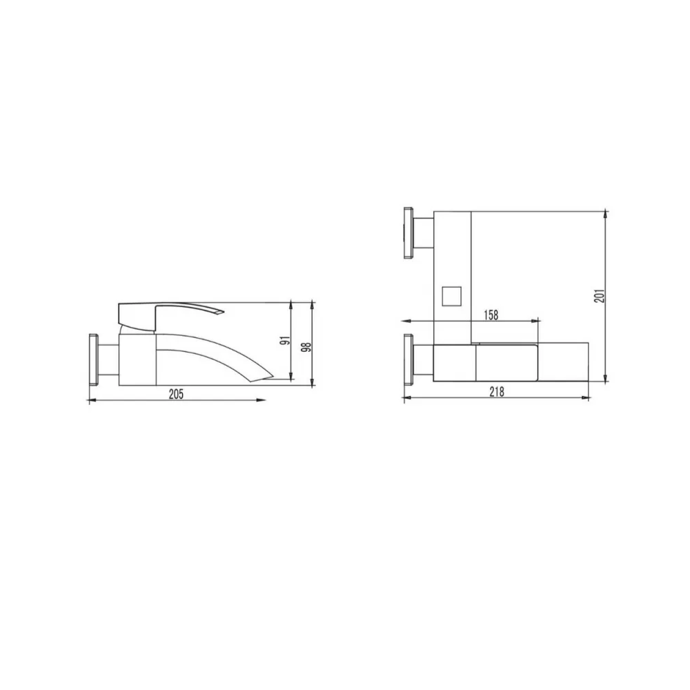 Miscelatore Doccia Esterna Cromato Riga 9.8 cm x 20.1 cm x 21.8 cm