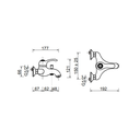 Miscelatore cromato per vasca Bologna