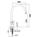 Miscelatore da cucina bicomando bianco Paini Monaco 08WH572  30x20x4,3 cm