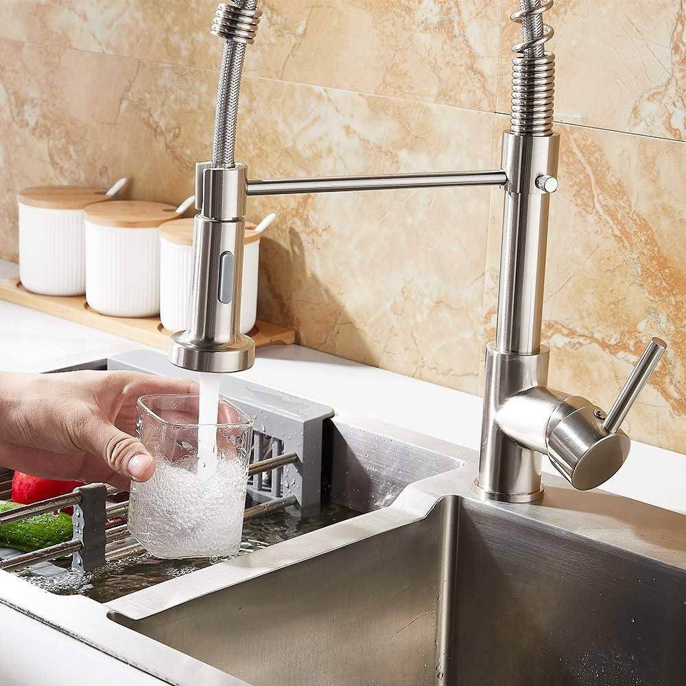 Miscelatore da cucina con doccetta estraibile a molla cromato L 35 x P 9 x H 54 cm