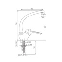 Miscelatore da cucina cromato satinato DILOS 25x18x5 cm