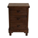 Mobile base con 3 cassetti noce country 50x35xh. 76 cm