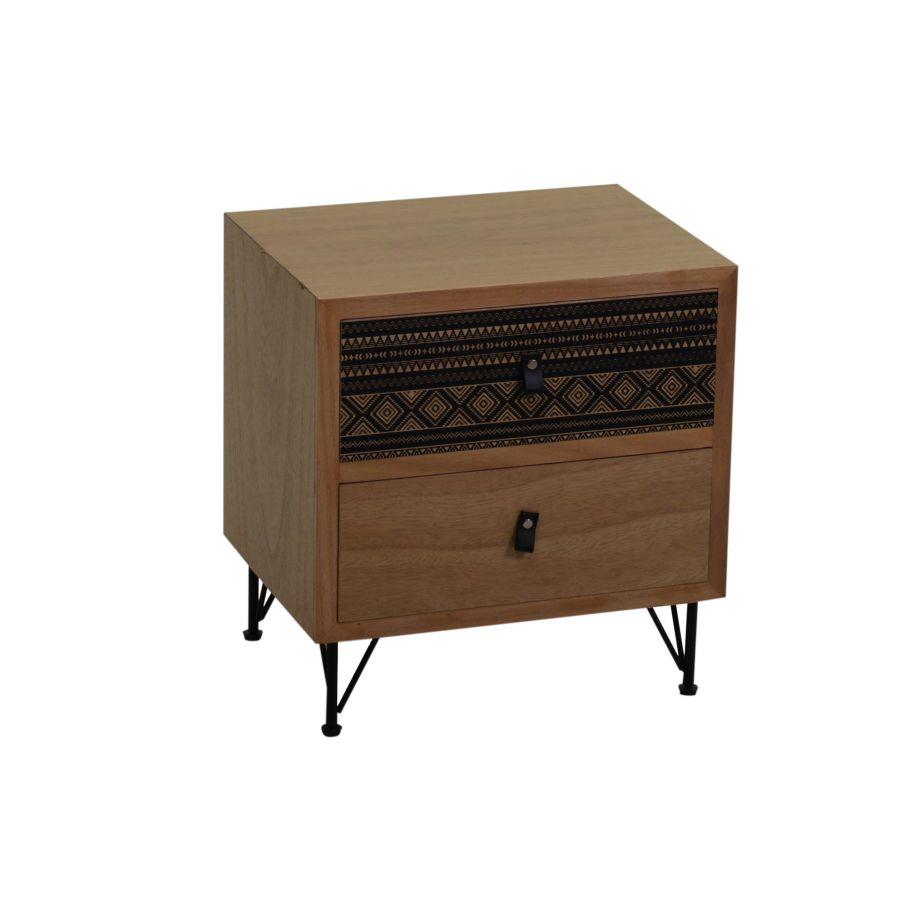 Mobile budapest urban comodino 2 cassetti cm 40x30 x h46