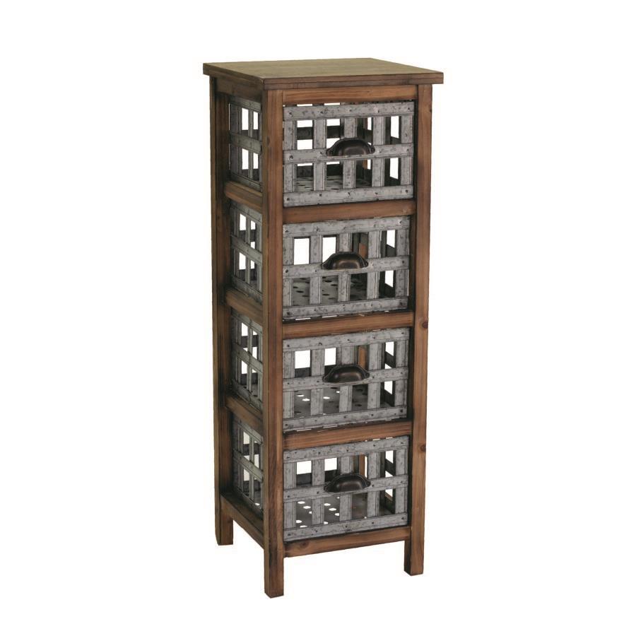 Mobile cassettiera da cucina in legno marrone e grigio 36x34xh. 101 cm