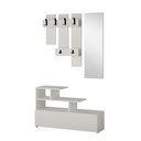 Mobile ingresso Vesty bianco con scarpiera e specchio  100x30x122 cm