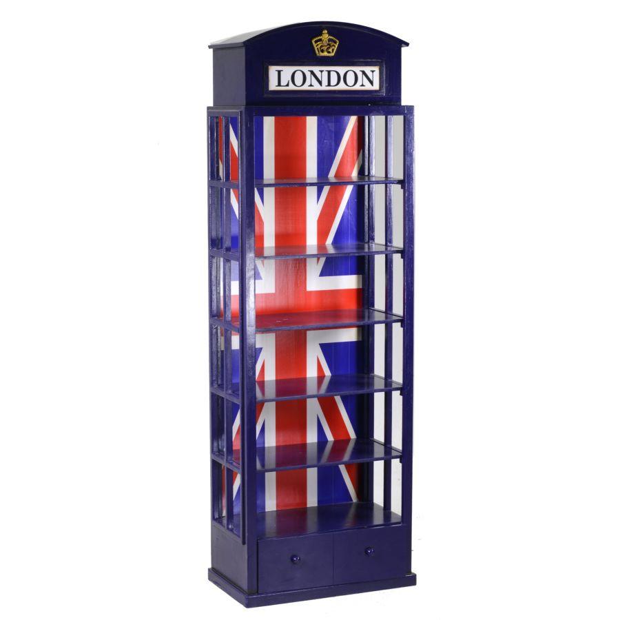 Mobile libreria blu london cameretta  cm48x27 x h146