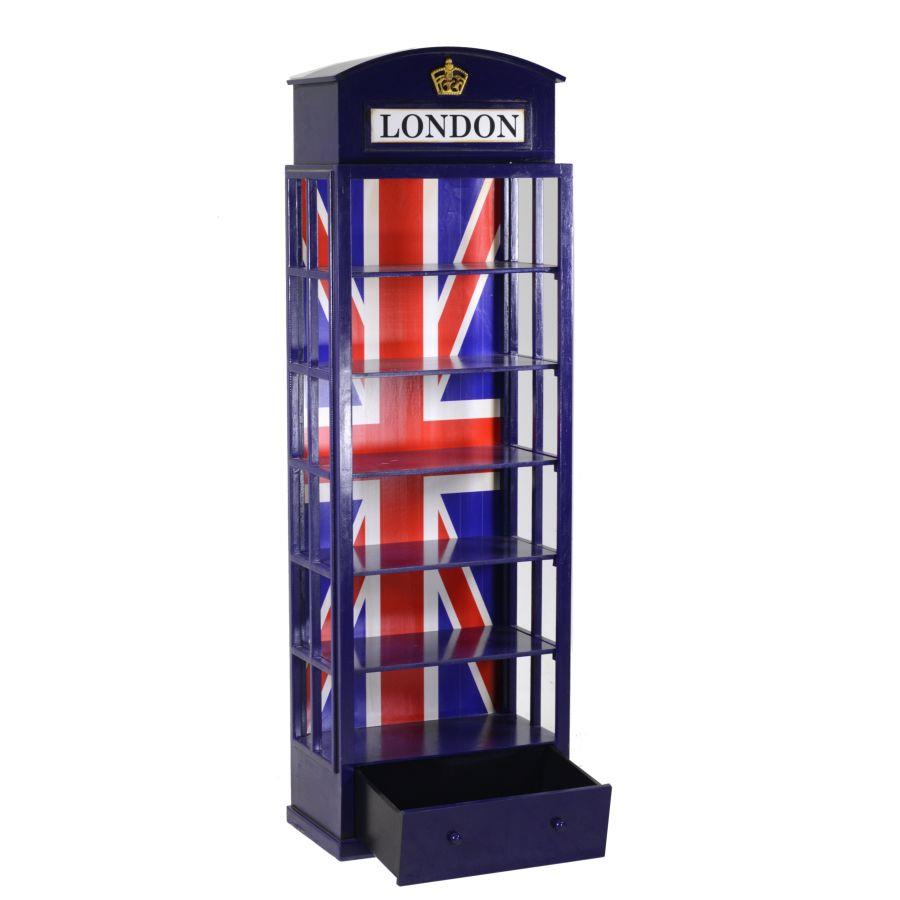 Mobile libreria blu london cameretta  cm48x27 x h146