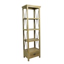 Mobile libreria malaga in noce chiaro con un cassetto h190 cm