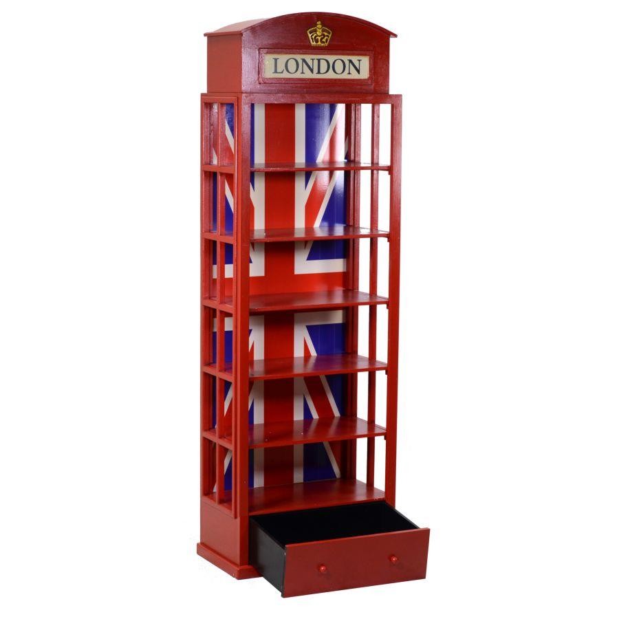 Mobile Libreria rosso 6 ripiani 1 cassetto cm48x27xh146