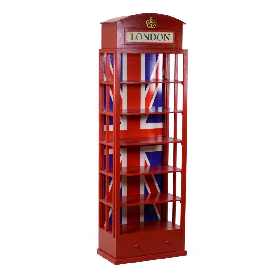 Mobile Libreria rosso 6 ripiani 1 cassetto cm48x27xh146