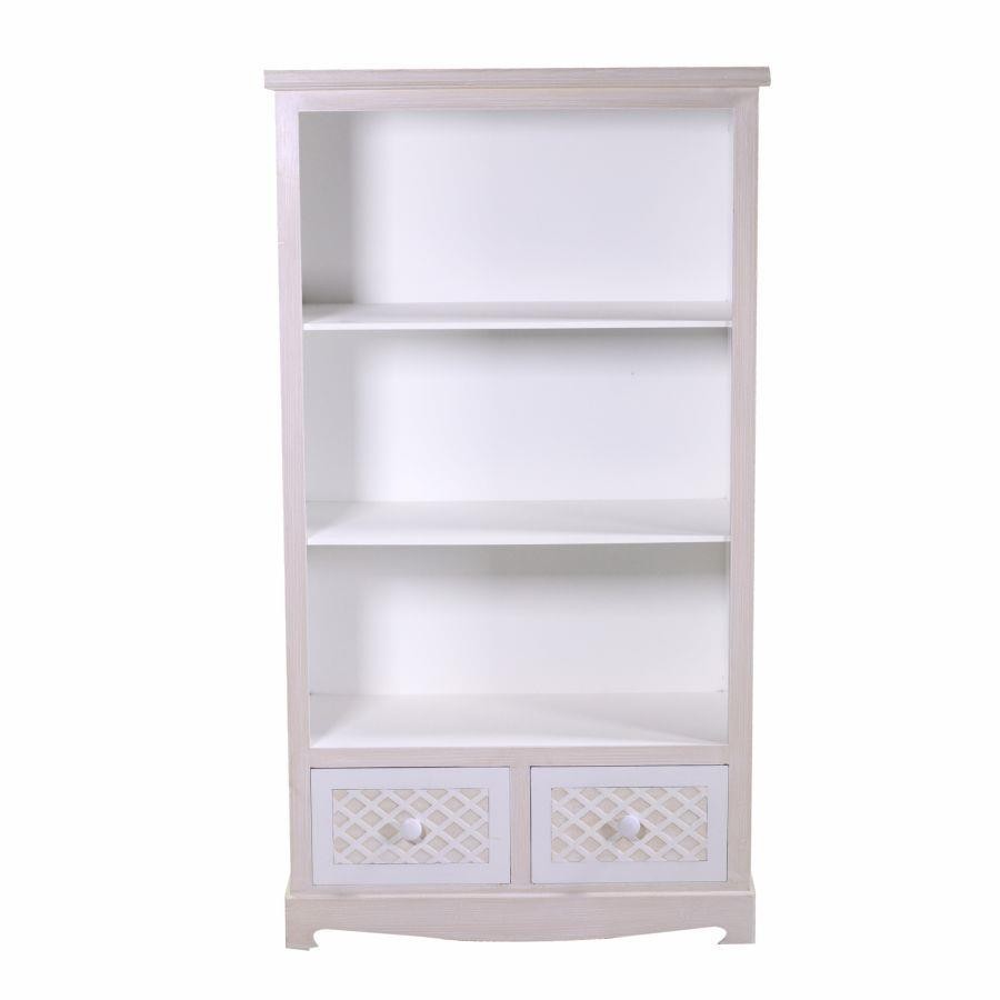 Libreria Lubecca 3 ripiani e 2 cassetti cm72x37xh130