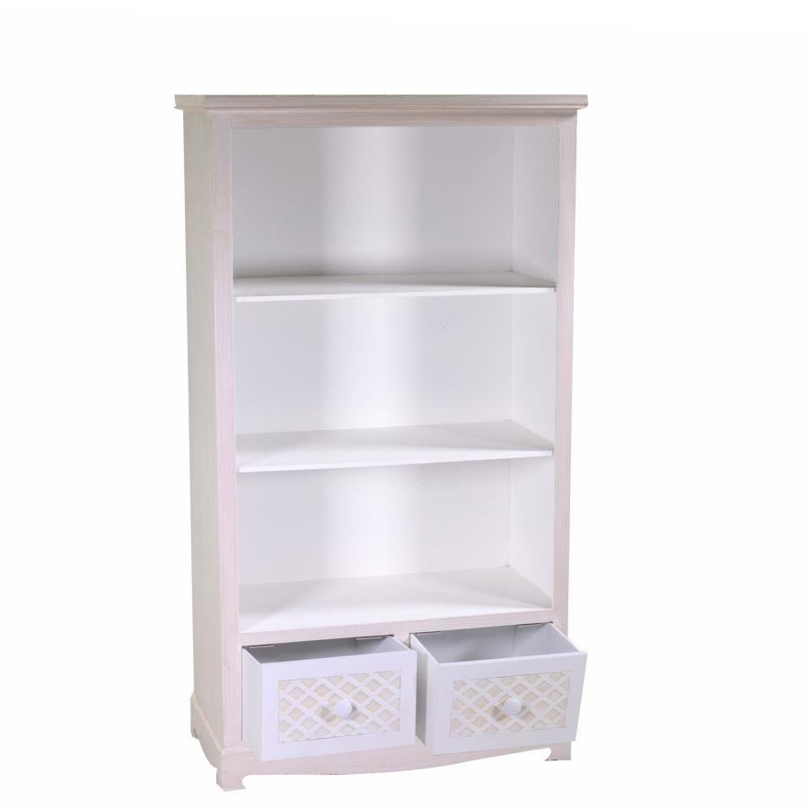 Libreria Lubecca 3 ripiani e 2 cassetti cm72x37xh130