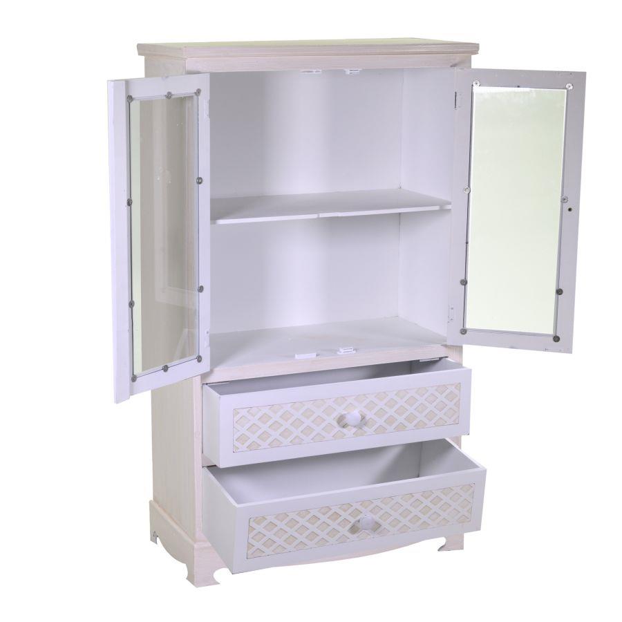 Mobile lubecca vetrina 2 ante+2 cassetti cm70x35h121