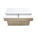 Mobile madia 1 cassetti 1 ribalta bianco/rovere 111x42xh 82 cm