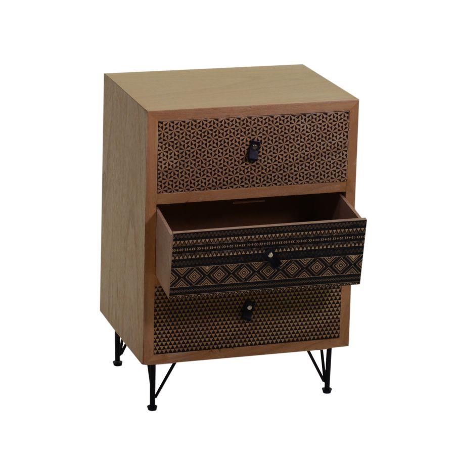 Mobile marrone fantasia 3 cassetti cm 30 x 40 x h 61