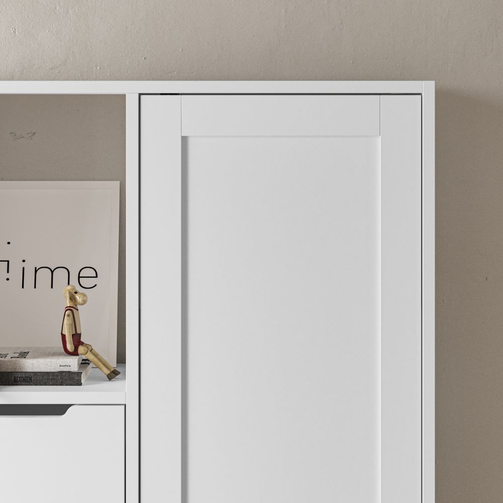 Mobile multiuso Yada midi bianco con 1 anta, 4 cassetti H 164.5 x L 77 x P 29.6 cm