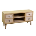 Mobile porta TV 2 vani + 4 cassetti legno naturale cm 30 x 105 x h 53