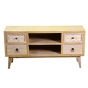 Mobile porta TV 2 vani + 4 cassetti legno naturale cm 30 x 105 x h 53
