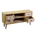 Mobile porta TV 2 vani + 4 cassetti legno naturale cm 30 x 105 x h 53