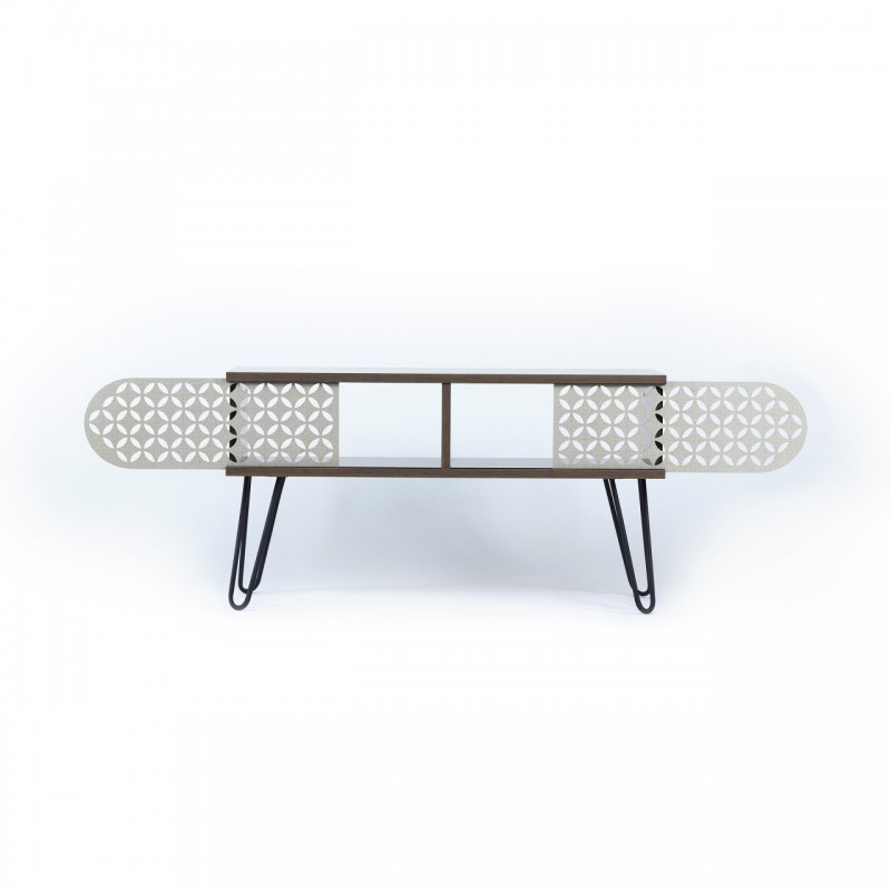 Mobile porta tv noce nero industrial urban cm cm 106 x 30 x 48 h