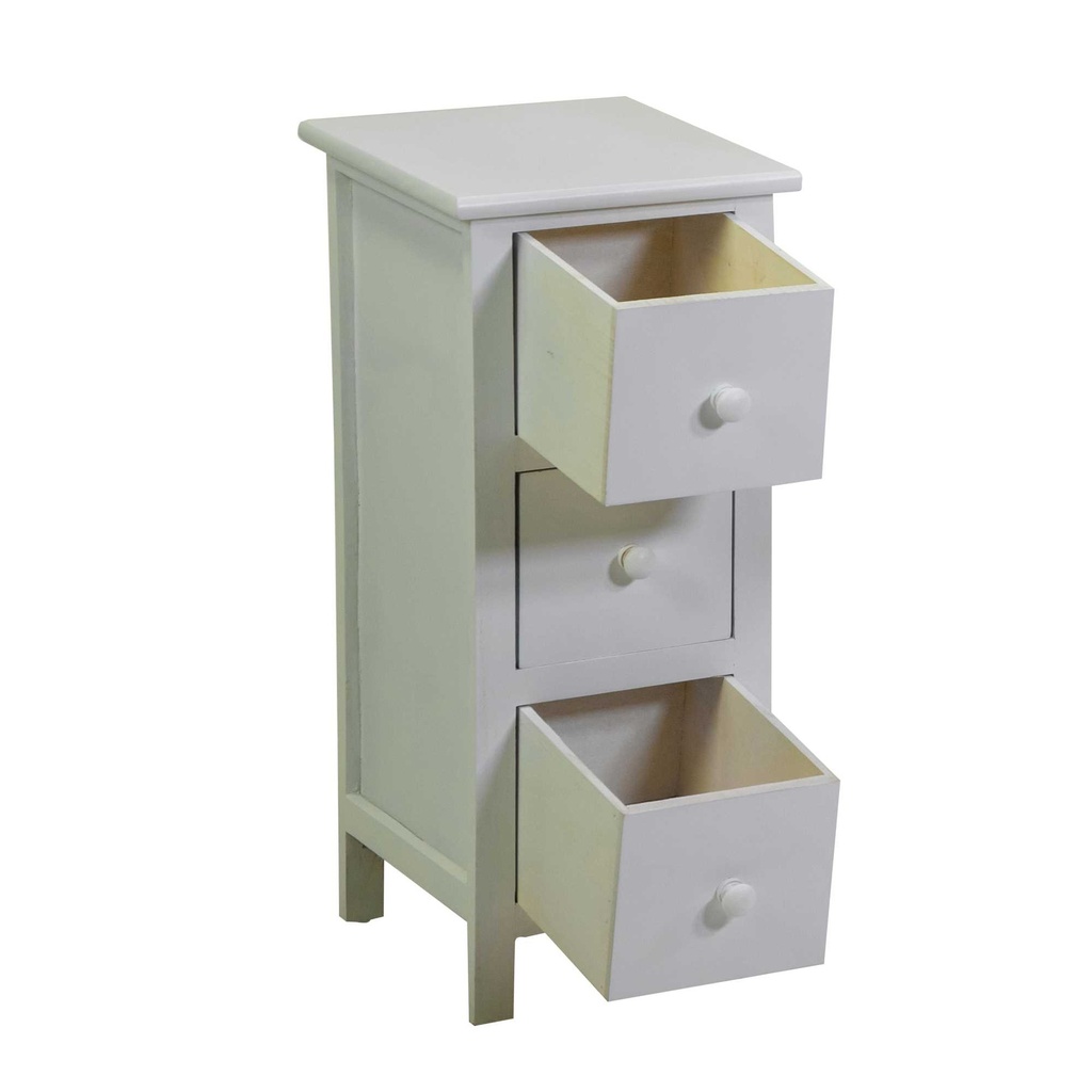 Mobiletto Eleonora bianco 3 cassetti cm 25x28h58