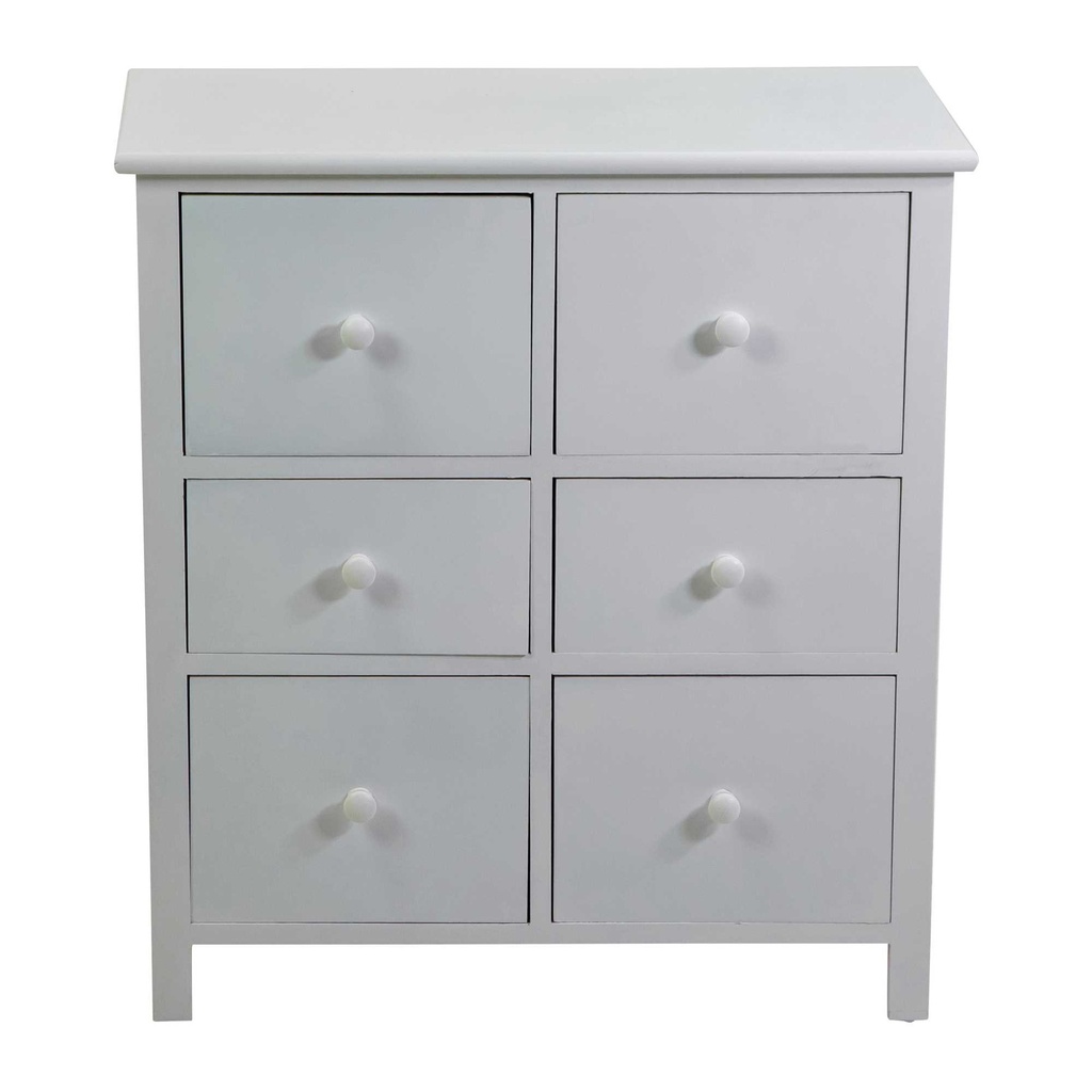 Mobiletto Eleonora bianco 3+3 cassetti cm 60x30h65