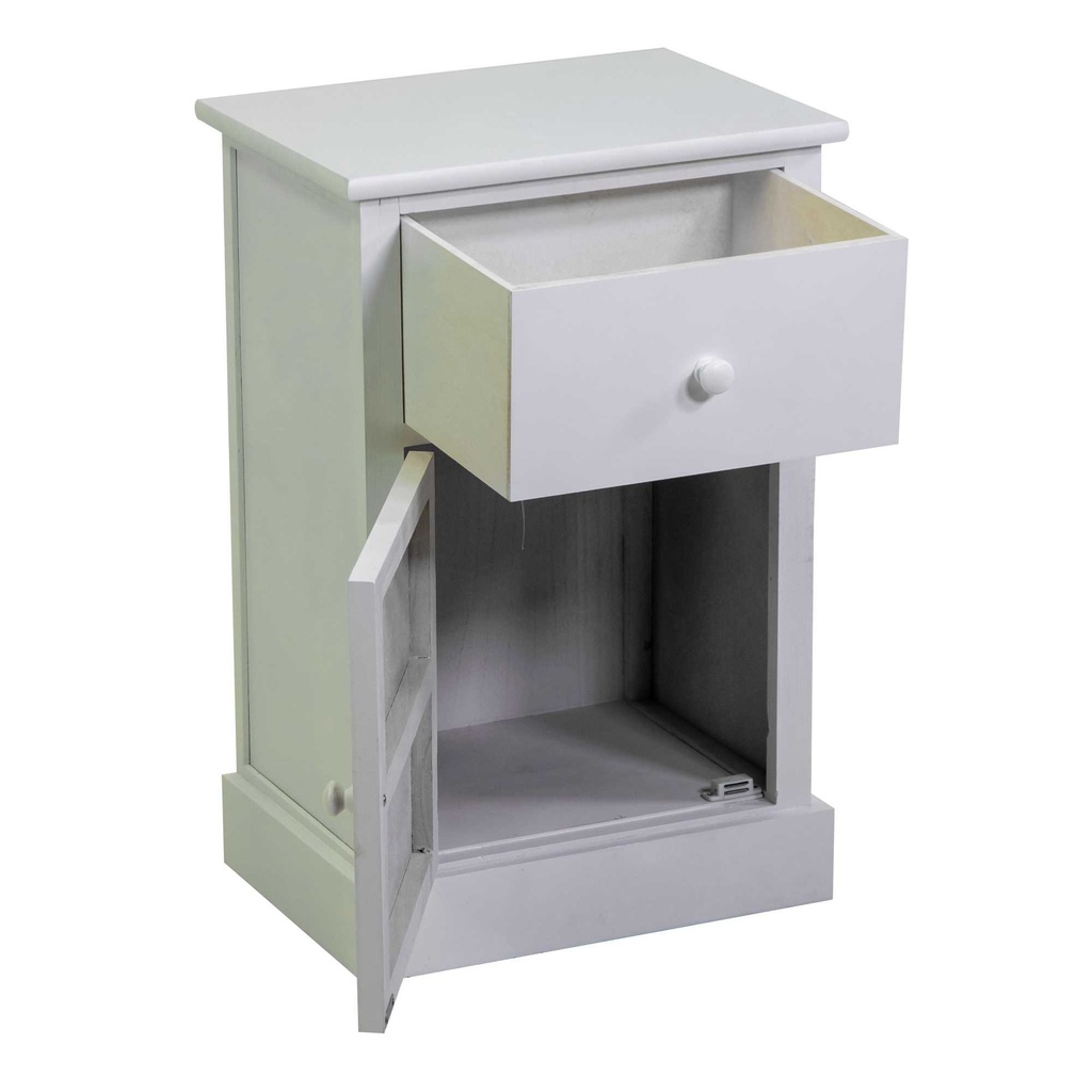 Mobiletto Eleonora cassettiera bianco 1anta + 1 cassetto cm 38x28h58