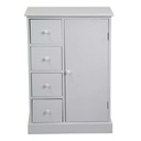 Mobiletto Eleonora cassettiera bianco 1anta + 4 cassetti cm 56x30h79