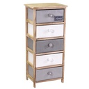 Cassettiera Brenda bottone 5 cassetti cm40x29xh90