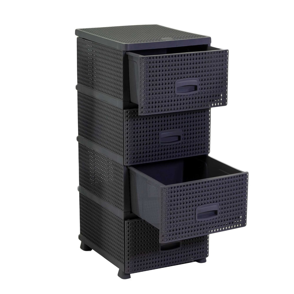 Mobiletto cassettiera 4 cassetti antracite cm 43x36,8h89,4