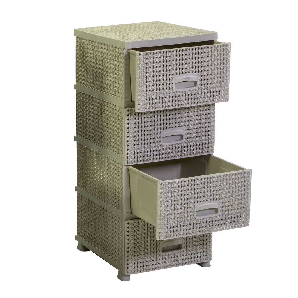 Mobiletto cassettiera 4 cassetti crema cm 43x36,8h89,4