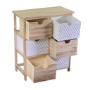 Mobiletto cassettiera legno grezzo naturale 6 cassetti rettangolare cm 29 x 54 x h 64