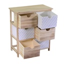 Mobiletto cassettiera legno grezzo naturale 6 cassetti rettangolare cm 29 x 54 x h 64