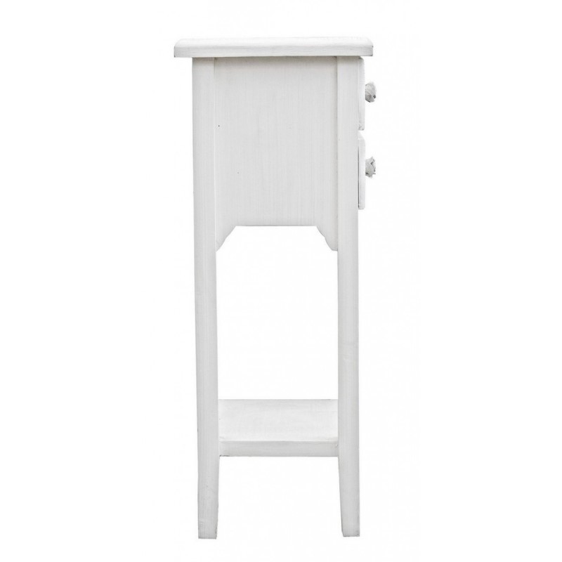 Mobiletto comodino in MDF due cassetti Bianco 37x26,5x h69,5 cm