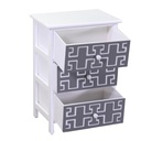 Mobiletto gianna cassettiera bianco grigio 3 cassetti cm40x29h58