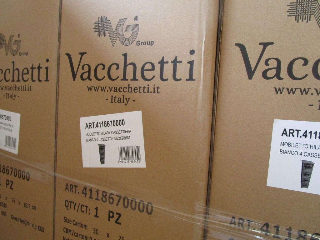 Hilary chest of drawers white 4 drawers cm22x28h81