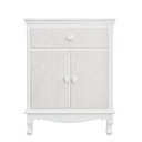 Mobiletto in MDF due ante un cassetto Bianco CLORINE 60x30x h78 cm