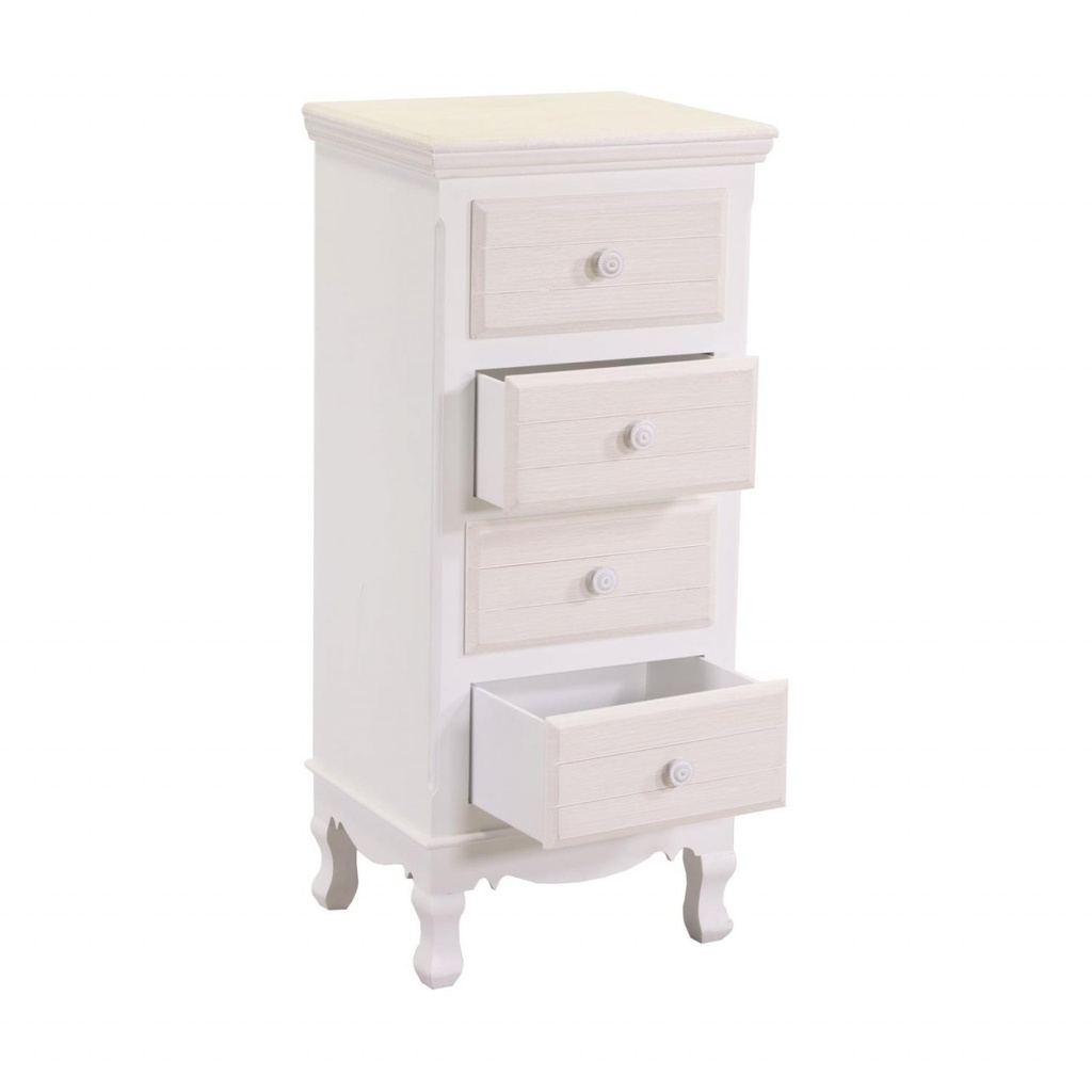 Mobiletto in legno Norimberga 4 cassetti crema