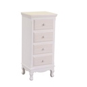 Mobiletto in legno Norimberga 4 cassetti crema