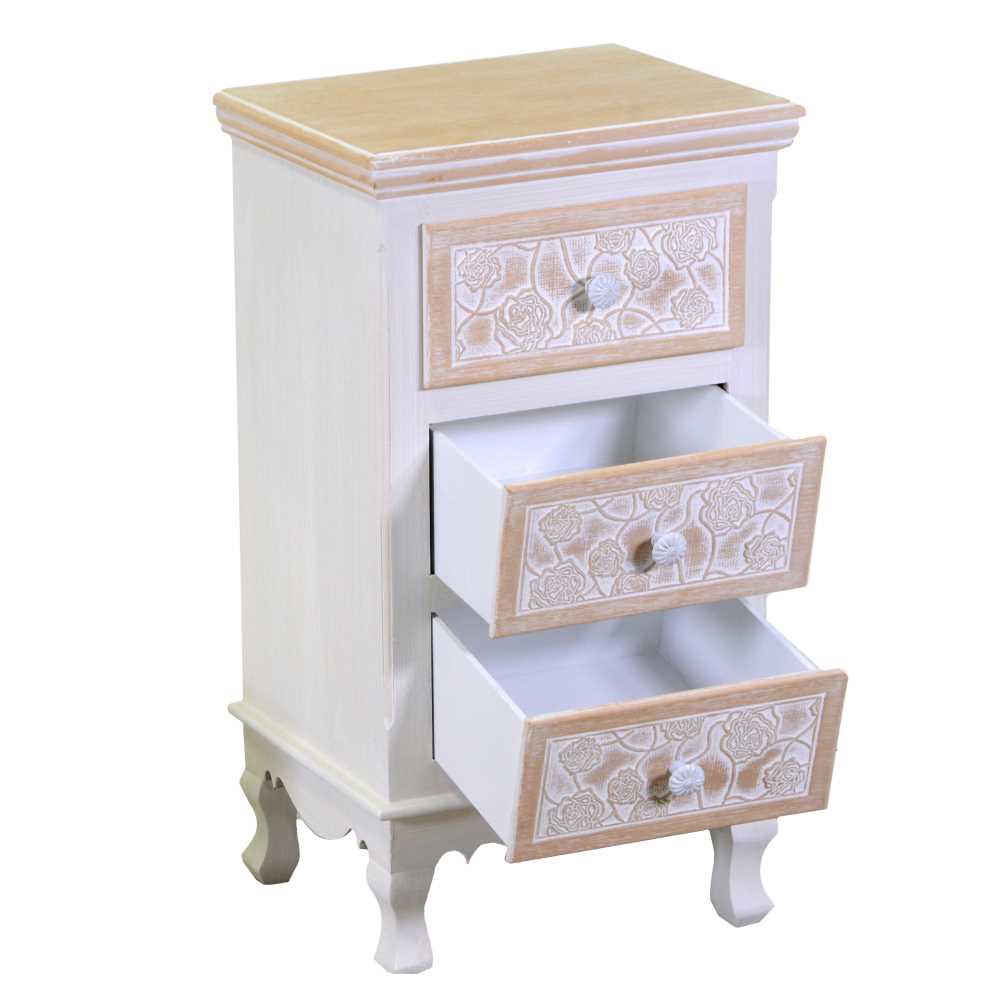 Mobiletto legno andorra 3 cassetti cm37x30h68